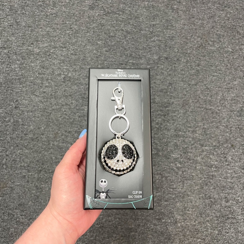 Jack Skellington The Nightmare Before Christmas Bag Charm - Black & Silver